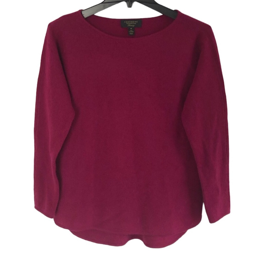 CHARTER CLUB | 100% Cashmere Magenta Dark Pink Long Sleeve Sweater